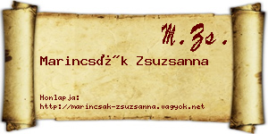 Marincsák Zsuzsanna névjegykártya
