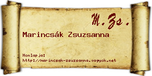 Marincsák Zsuzsanna névjegykártya